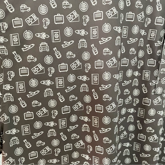 FootJoy Lisle Travel Print Collar Golf Polo grey white size extra large - Picture 3 of 10